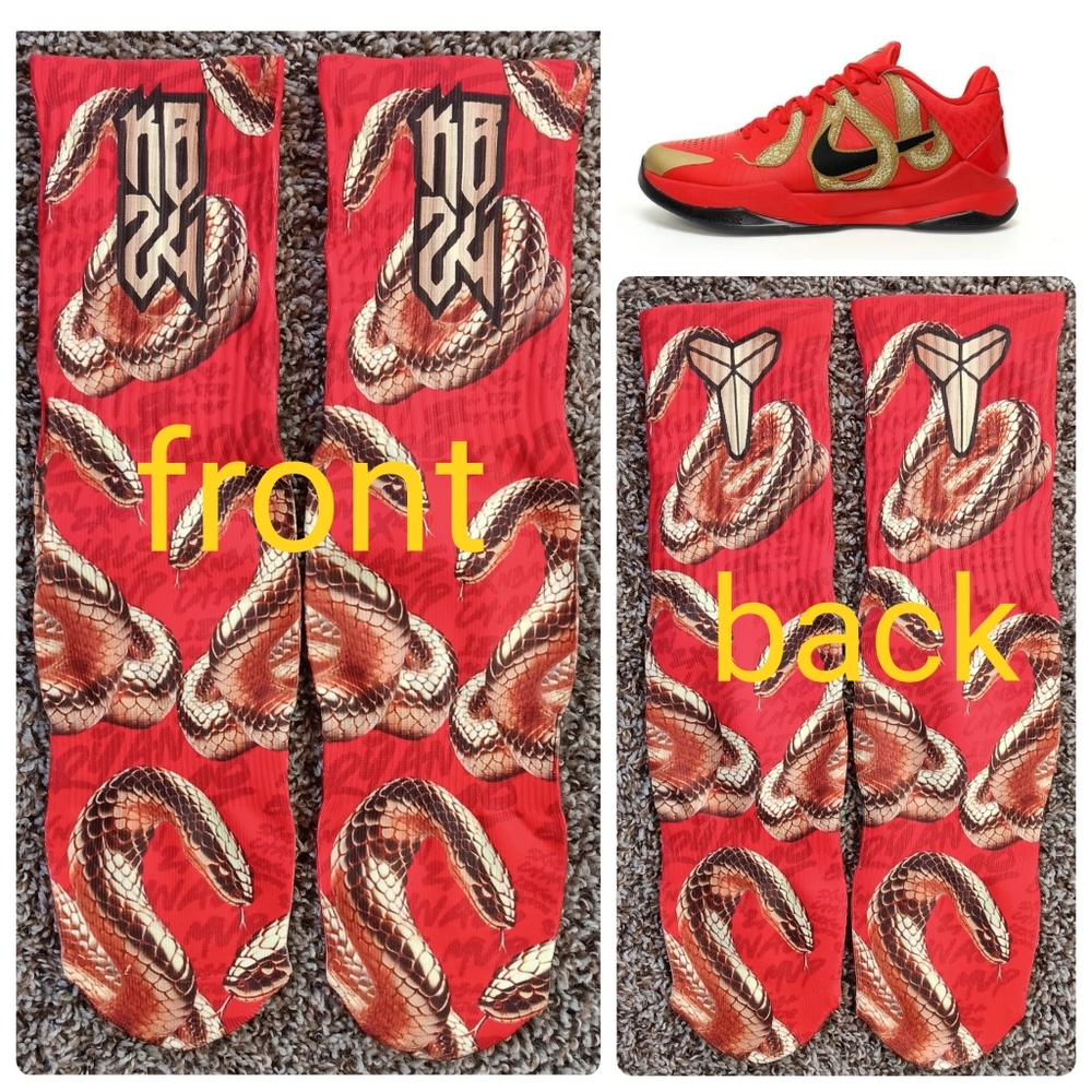 Kobe 5 year of Mamba Socks (red)